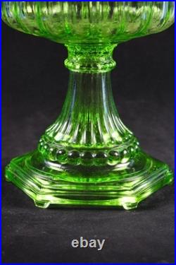 Aladdin 1934 #108 Green Beta Crystal Cathedral Oil Lamp Brass Model B Burner