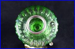 Aladdin 1934 #108 Green Beta Crystal Cathedral Oil Lamp Brass Model B Burner