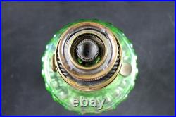 Aladdin 1934 #108 Green Beta Crystal Cathedral Oil Lamp Brass Model B Burner