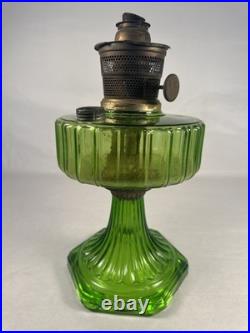 Aladdin 1935 #102 Green Beta Crystal Corinthian Oil Lamp Nickle Model B Burner