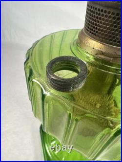 Aladdin 1935 #102 Green Beta Crystal Corinthian Oil Lamp Nickle Model B Burner