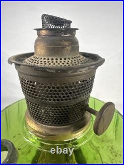 Aladdin 1935 #102 Green Beta Crystal Corinthian Oil Lamp Nickle Model B Burner