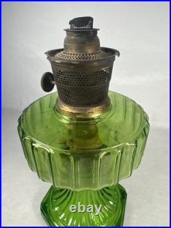 Aladdin 1935 #102 Green Beta Crystal Corinthian Oil Lamp Nickle Model B Burner