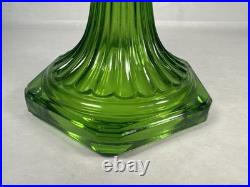 Aladdin 1935 #102 Green Beta Crystal Corinthian Oil Lamp Nickle Model B Burner