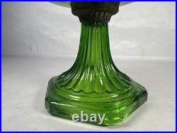 Aladdin 1935 #102 Green Beta Crystal Corinthian Oil Lamp Nickle Model B Burner