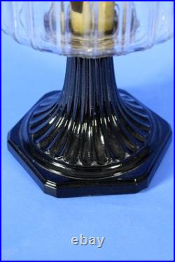 Aladdin 1935-36 B-104 Corinthian Clear/Black Foot Oil Lamp Nickle Model B Burner