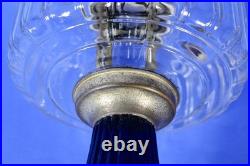 Aladdin 1935-36 B-104 Corinthian Clear/Black Foot Oil Lamp Nickle Model B Burner