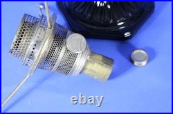 Aladdin 1935-36 B-104 Corinthian Clear/Black Foot Oil Lamp Nickle Model B Burner