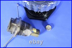 Aladdin 1935-36 B-104 Corinthian Clear/Black Foot Oil Lamp Nickle Model B Burner