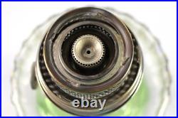 Aladdin 1935-36 B-105 Corinthian Clear/Green Foot Oil Lamp Nickle Model B Burner
