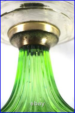 Aladdin 1935-36 B-105 Corinthian Clear/Green Foot Oil Lamp Nickle Model B Burner
