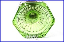 Aladdin 1935-36 B-105 Corinthian Clear/Green Foot Oil Lamp Nickle Model B Burner