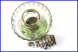 Aladdin 1935-36 B-105 Corinthian Clear/Green Foot Oil Lamp Nickle Model B Burner