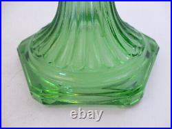Aladdin 1935-36 Corinthian Oil Lamp Base Clear Over Green (eca)