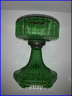 Aladdin 1935 Model B-102 Green Crystal Corinthian Lamp, Kerosene/Oil Lamp