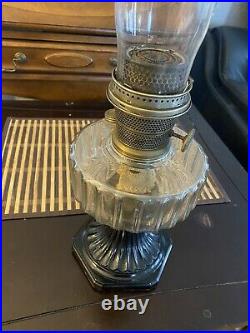 Aladdin 1935 Model B-104 Corinthian Kerosene Lamp, Clear Beta Crystal Bowl Base