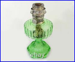 Aladdin 1936 Model B-102 Green Crystal Corinthian Lamp, Kerosene/Oil Lamp