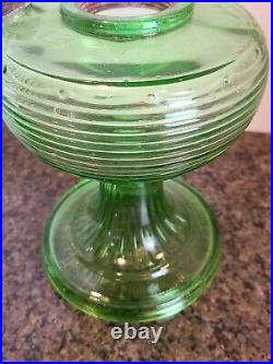Aladdin 1937 Beehive Model B Green Uranium Glass Kerosene Oil Base