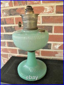 Aladdin 1938 Model B-92 Jade Green Moonstone Vertique Kerosene Lamp, Oil Lamp