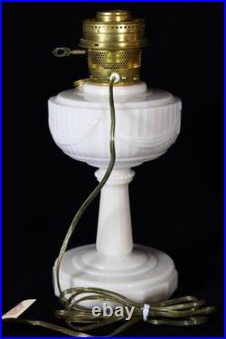 Aladdin 1940-49 B-75 Post War Alacite V-Foot Oil Lamp withBrass Electric Burner