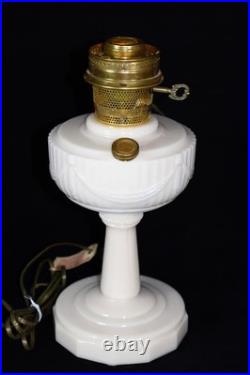 Aladdin 1940-49 B-75 Post War Alacite V-Foot Oil Lamp withBrass Electric Burner