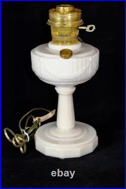 Aladdin 1940-49 B-75 Post War Alacite V-Foot Oil Lamp withBrass Electric Burner