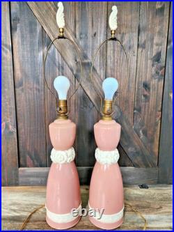Aladdin 1949 Electric Pink & Alacite Table Lamp Set of 2 32 tall
