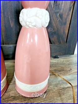 Aladdin 1949 Electric Pink & Alacite Table Lamp Set of 2 32 tall