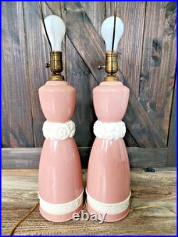 Aladdin 1949 Electric Pink & Alacite Table Lamp Set of 2 32 tall