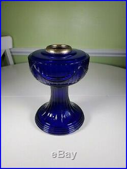 Aladdin 1976 Reissue Cobalt Blue Short Lincoln Drape glass lamp front only