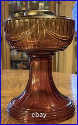 Aladdin 1980 Model 23 Amber Short Lincoln Drape Oil Lamp I'm Told It's Reproduct