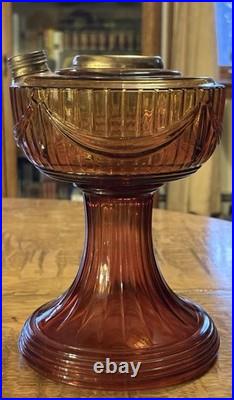 Aladdin 1980 Model 23 Amber Short Lincoln Drape Oil Lamp I'm Told It's Reproduct