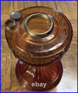 Aladdin 1980 Model 23 Amber Short Lincoln Drape Oil Lamp I'm Told It's Reproduct