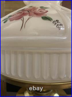 Aladdin # 23 Brass Electric Table Lamp with Case Glass Signed Shade