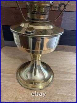 Aladdin # 23 Brass Electric Table Lamp with Case Glass Signed Shade