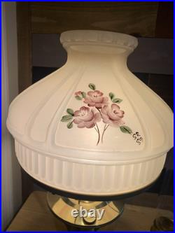 Aladdin # 23 Brass Electric Table Lamp with Case Glass Signed Shade