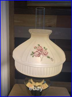 Aladdin # 23 Brass Electric Table Lamp with Case Glass Signed Shade