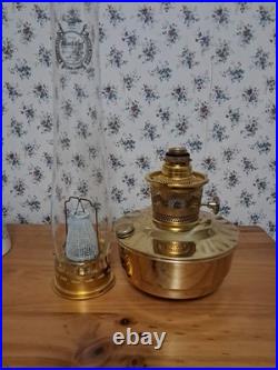 Aladdin 23 Brass Kerosene Lamp With Chimney, Mantle And Wall Mount