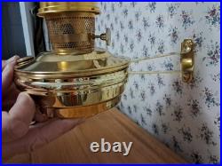Aladdin 23 Brass Kerosene Lamp With Chimney, Mantle And Wall Mount