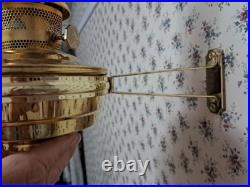 Aladdin 23 Brass Kerosene Lamp With Chimney, Mantle And Wall Mount