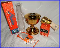 Aladdin #23 Brass Lamp Loxon Chimney P979907 Burner P. 230006 Milk Shade England