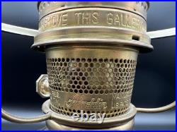 Aladdin 23 Colonial Squares Oil Lamp w Hand Painted Milk Glass Floral Shade