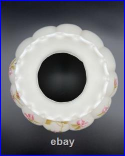 Aladdin 23 Colonial Squares Oil Lamp w Hand Painted Milk Glass Floral Shade