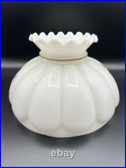 Aladdin 23 Colonial Squares Oil Lamp w Hand Painted Milk Glass Floral Shade