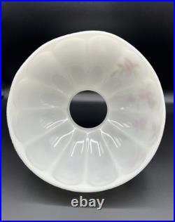 Aladdin 23 Colonial Squares Oil Lamp w Hand Painted Milk Glass Floral Shade