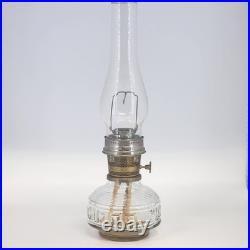 Aladdin 23 Kerosene Mantle Lamp Brass Burner Colonial Squares Clear Reservoir