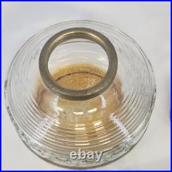 Aladdin 23 Kerosene Mantle Lamp Brass Burner Colonial Squares Clear Reservoir
