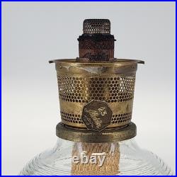 Aladdin 23 Kerosene Mantle Lamp Brass Burner Colonial Squares Clear Reservoir