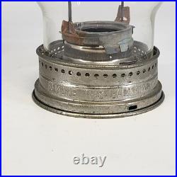 Aladdin 23 Kerosene Mantle Lamp Brass Burner Colonial Squares Clear Reservoir
