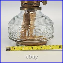 Aladdin 23 Kerosene Mantle Lamp Brass Burner Colonial Squares Clear Reservoir